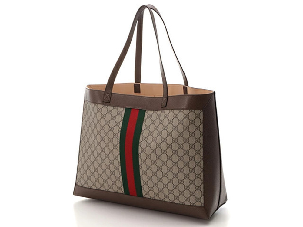 Gucci Ophidia GG Tote Bag Beige Cream Brown Leather - Picture 2 of 8